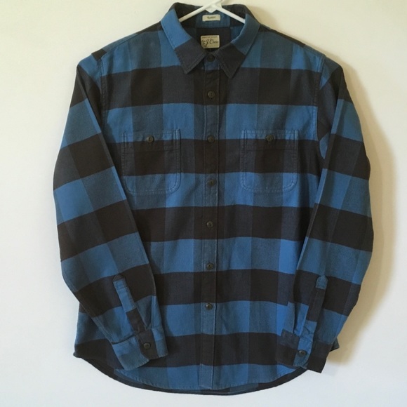 J. Crew Other - J. Crew Blue & Black Flannel Button Down Large